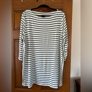 J Jill Tunic Top in Emerald Green and Cream